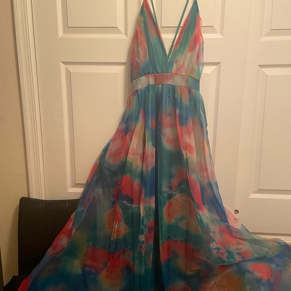 Multi Colored Maxi Dress size 12-14 women new - Picture 1 of 5